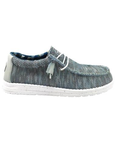 Man shoes HEY DUDE WALLY LINEN NATURAL AZUL GRIS