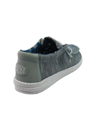 Man shoes HEY DUDE WALLY LINEN NATURAL AZUL GRIS