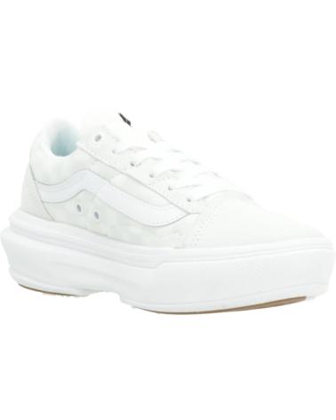 Woman and girl and boy Trainers VANS OFF THE WALL OLD SKOOL OVERT CC CHECKERBOARD BEIS