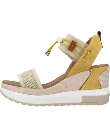 Nero Giardini P805601D Sandales Femme En Cuir Et Toile - Noisette 40 EU