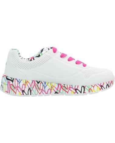Deportivas SKECHERS  de Niña UNO LITE  BLANCO