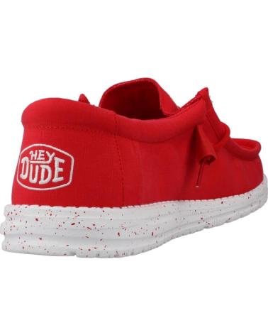 Woman and Man Trainers HEY DUDE WALLY SLUB CANVAS ROJO