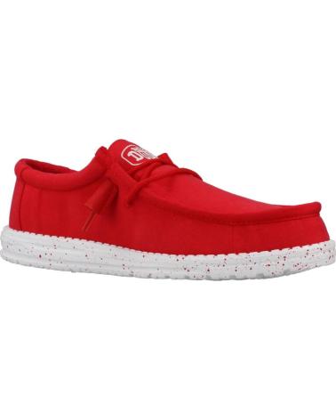 Woman and Man Trainers HEY DUDE WALLY SLUB CANVAS ROJO