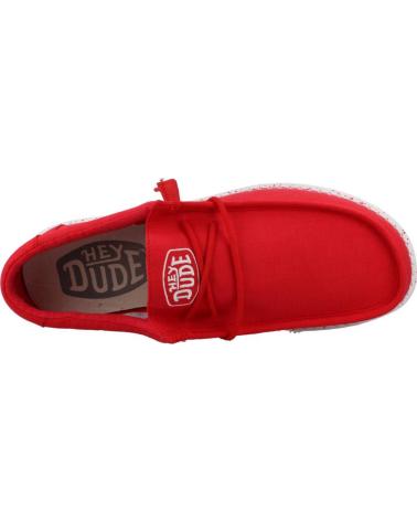 Woman and Man Trainers HEY DUDE WALLY SLUB CANVAS ROJO