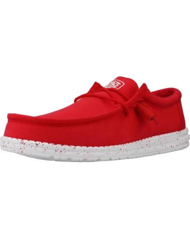 Woman and Man Trainers HEY DUDE WALLY SLUB CANVAS ROJO