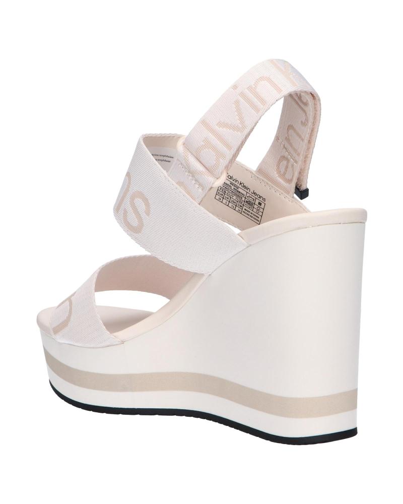 Wedge Sandals Calvin Klein White Sandals Leather Espadrille Wedge Sandals  Calvin Klein® HW0HW02376AEO