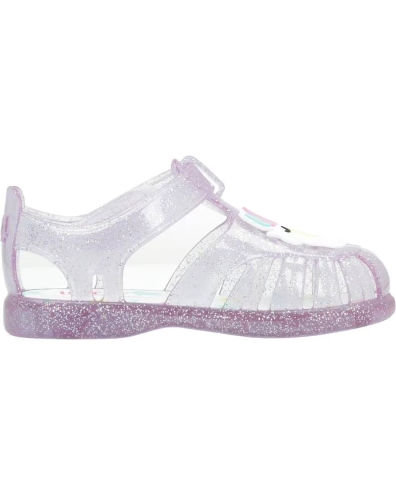 Chanclas Unicornio IGOR S10309 - Color Fucsia Con Brillos, Tallaje 24, Velcro