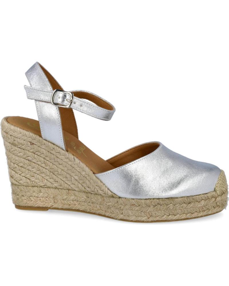 Zapatos de cuña L&R SHOES  de Mujer 940 ALPARGATAS YUTE MUJER  PLATA