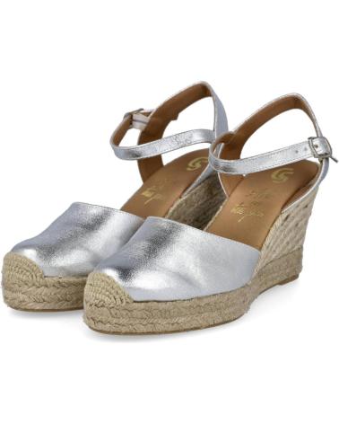 Zapatos de cuña L&R SHOES  de Mujer 940 ALPARGATAS YUTE MUJER  PLATA