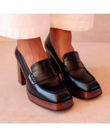 Zapatos ALOHAS  de Mujer MOCASIN TACON 7 CM  NEGRO