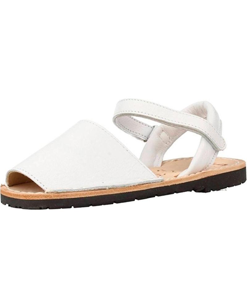 Sandalias RIA MENORCA  de Niña y Niño MENORQUINA RIA VELCRO  BLANCO