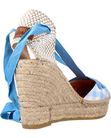 Zapatos de cuña de Mujer VIDORRETA SANDALIA VICHY CUNA YUTE AZUL
