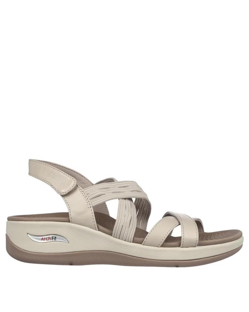 Skechers sandals mujer beige best sale