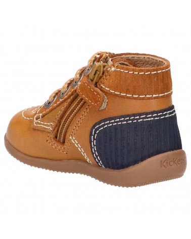 Bottines KICKERS  pour Fille et Garçon 653095-10 BONZIP-2  73 JAUNE MOUTARDE