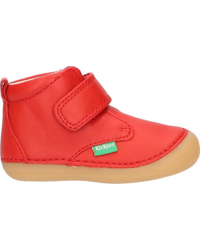 Bottines KICKERS  pour Fille et Garçon 584343-10 SABIO  4 ROUGE PERM