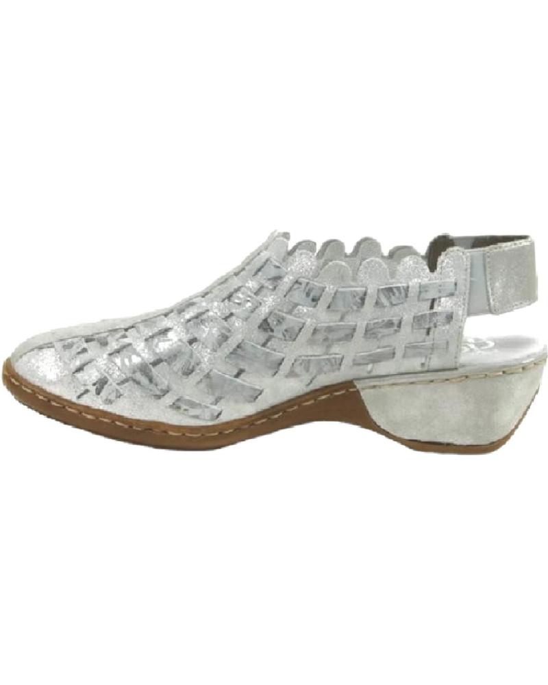 Shoes De Mujer RIEKER 47156-40 ZAPATOS PARA MUJER COLOR PLATA METALICO