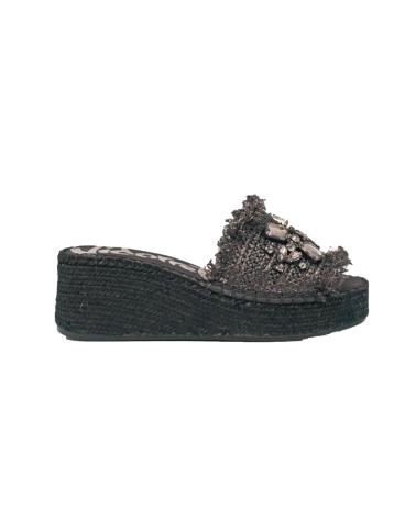 Zuecos de Mujer VIDORRETA VINCI RAFIA CRISTAL NEGRO