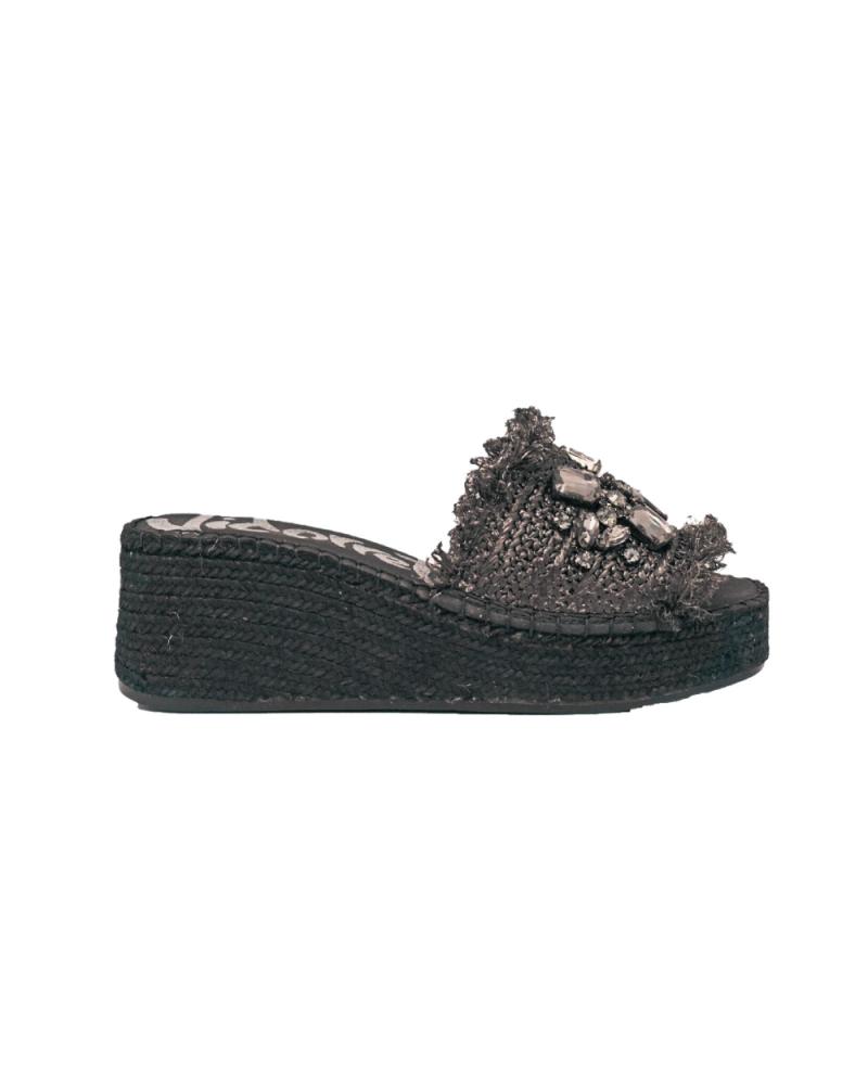 Zuecos de Mujer VIDORRETA VINCI RAFIA CRISTAL NEGRO