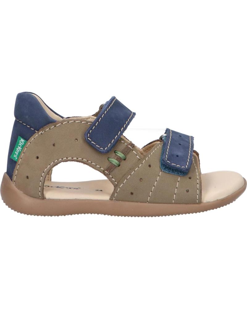 Sandali De Nino KICKERS 785408 10 BOPING 2 GOLF NUBUCK 203 KAKI BLEU