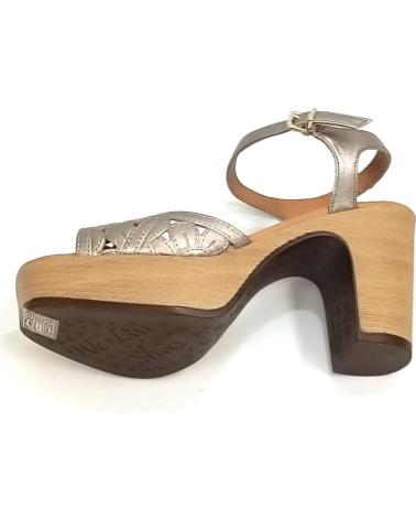 Sandalias de Mujer WEEKEND BY PEDRO MIRALLES SANDALIA DE PIEL TROQUELADA CON TACON Y PLATAFORMA HUMO