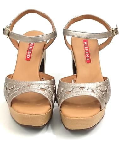 Sandalias de Mujer WEEKEND BY PEDRO MIRALLES SANDALIA DE PIEL TROQUELADA CON TACON Y PLATAFORMA HUMO