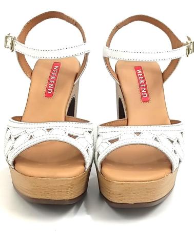 Sandalias de Mujer WEEKEND BY PEDRO MIRALLES SANDALIA DE PIEL TROQUELADA CON TACON Y PLATAFORMA OFF