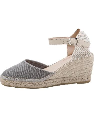 Sandalias de Mujer NATURAL WORLD 50-LUZ CUNA YUTE 5 CM TIRA GRIS CLARO