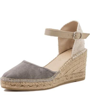 Sandalias de Mujer NATURAL WORLD 50-LUZ CUNA YUTE 5 CM TIRA GRIS CLARO