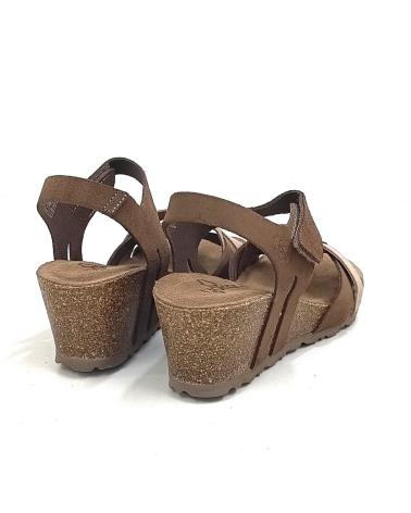 Sandalias de Mujer YOKONO SANDALIA DE PIEL CON CIERRE DE VELCRO Y CUNA DE CORCHO VISONMULTI