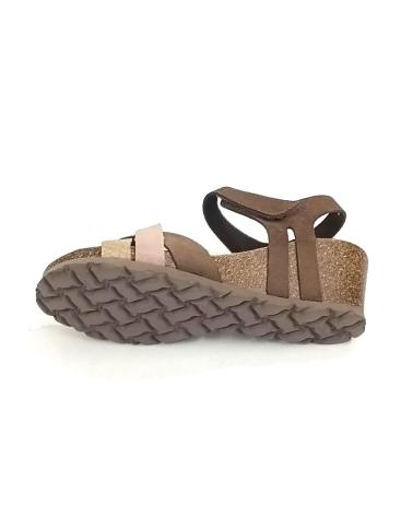 Sandalias de Mujer YOKONO SANDALIA DE PIEL CON CIERRE DE VELCRO Y CUNA DE CORCHO VISONMULTI