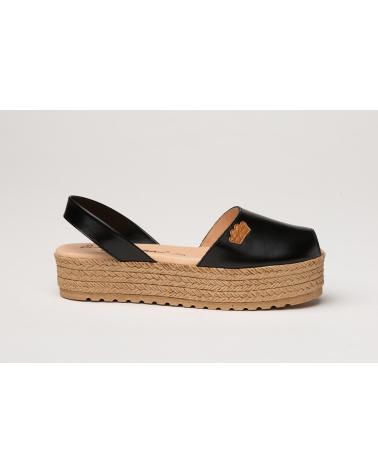 Sandalias EVA MAÑAS  de Mujer IBICENCA NAPA GEL-MEMORY FOAM 1258  NEGRO