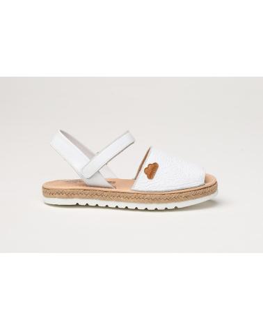Sandalias ANGELITOS  de Niña y Niño ABARCA PIEL 226  BLANCO