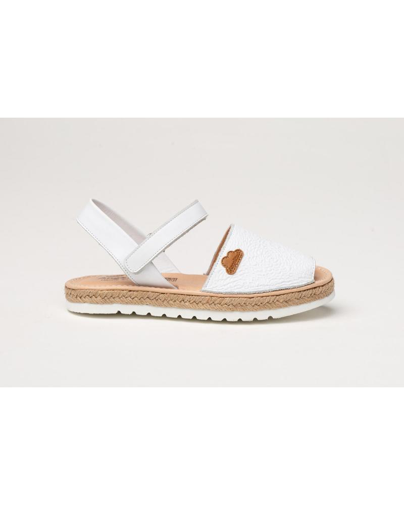 Sandalias ANGELITOS  de Niña y Niño ABARCA PIEL 226  BLANCO