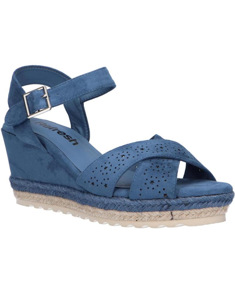 REFRESH 172846 Sandali Donna Con Tacco A Cuneo 8 Cm E Plateau - Materiale Effetto Pelle Traforato, Certificato Vegano PETA
