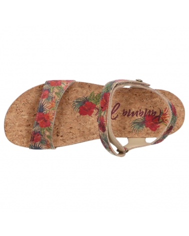 Woman Sandals PANAMA JACK CAPRI CORK B1 TEJIDO ROJO
