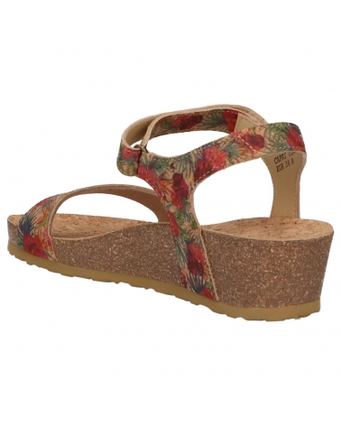 Woman Sandals PANAMA JACK CAPRI CORK B1 TEJIDO ROJO