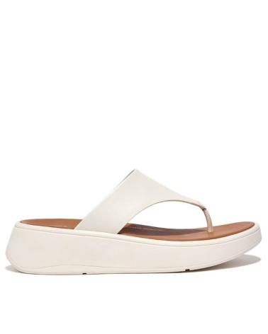 Tongs FITFLOP  pour Femme F-MODE LTH FLATFORM TOE-POST CREMA  OFWHITTE